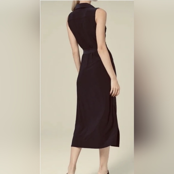 WHBM Black Button Up Dress Sleevless - Picture 2 of 4